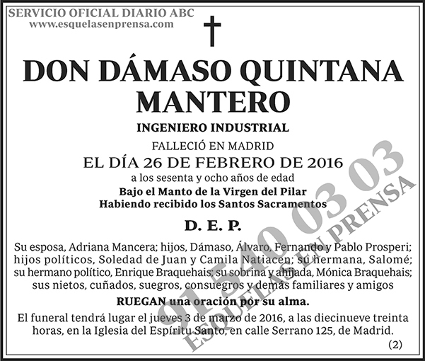 Dámaso Quintana Mantero